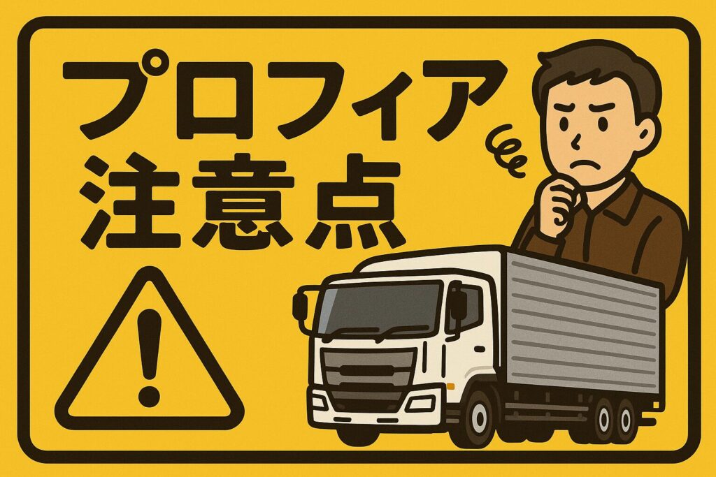 プロフィアの注意点