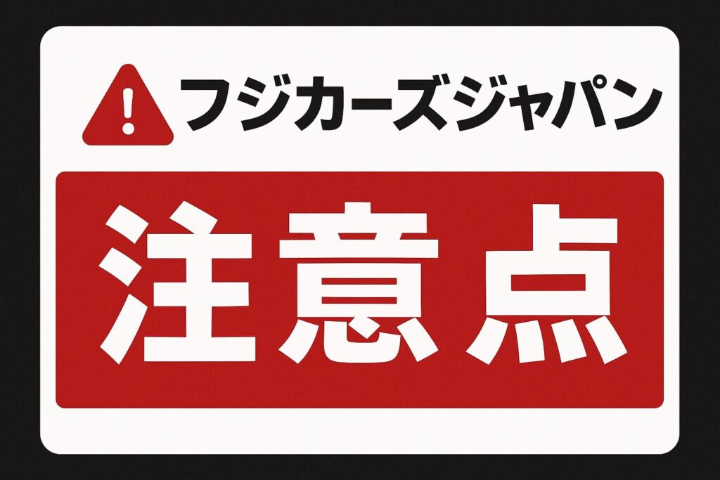 フジカーズジャパンの注意点