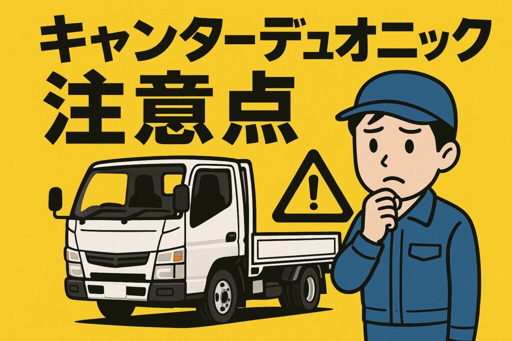 キャンターデュオニックの注意点