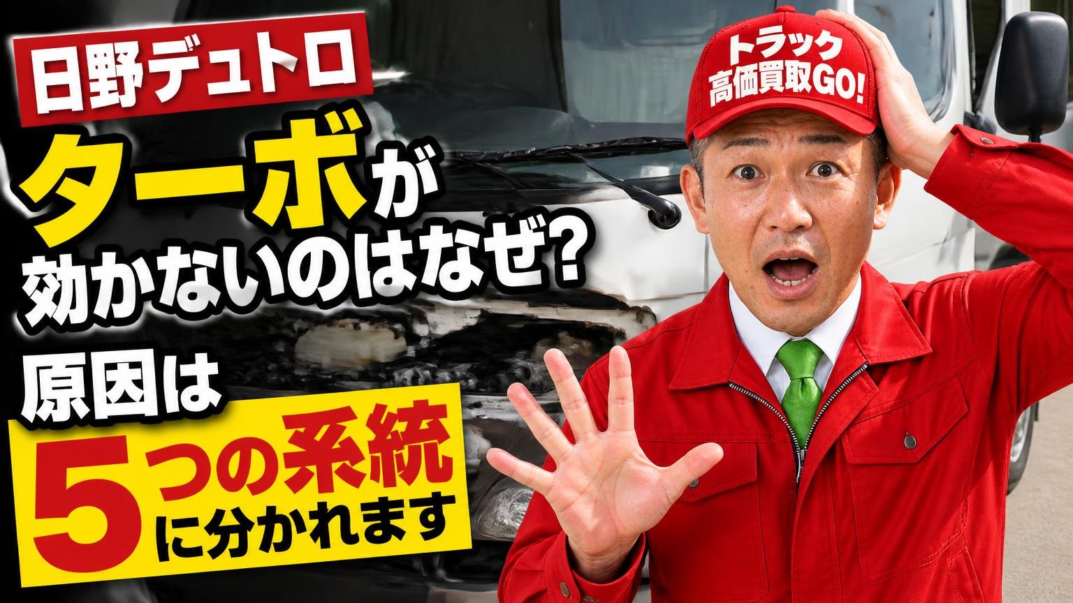 日野デュトロのターボが効かないのはなぜ?原因は5つの系統に分かれます