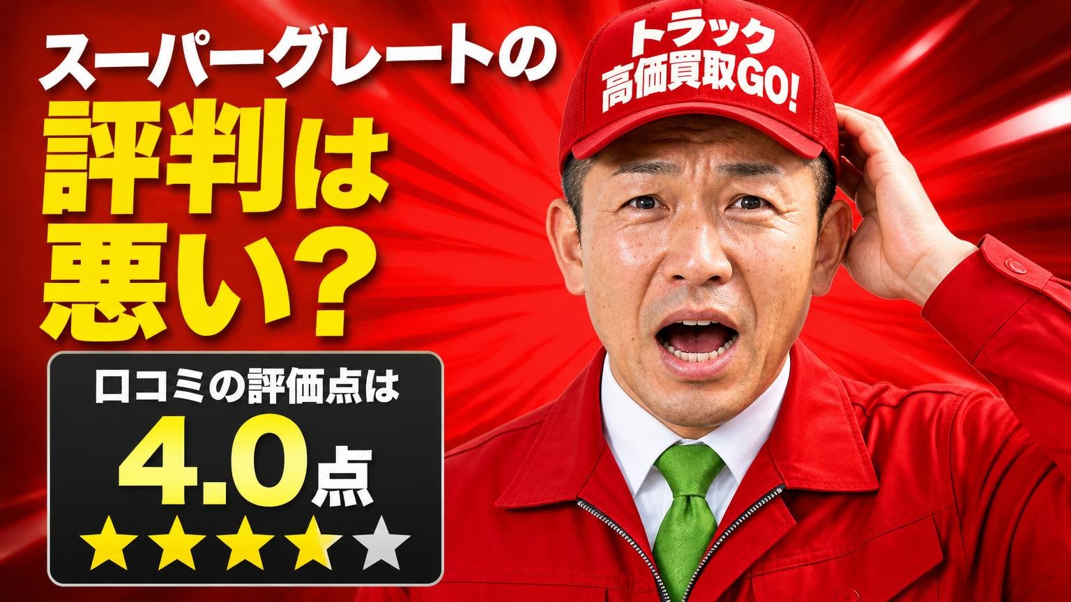 スーパーグレートの評判は悪い? 口コミの評価点は5点満点で「4.0点」