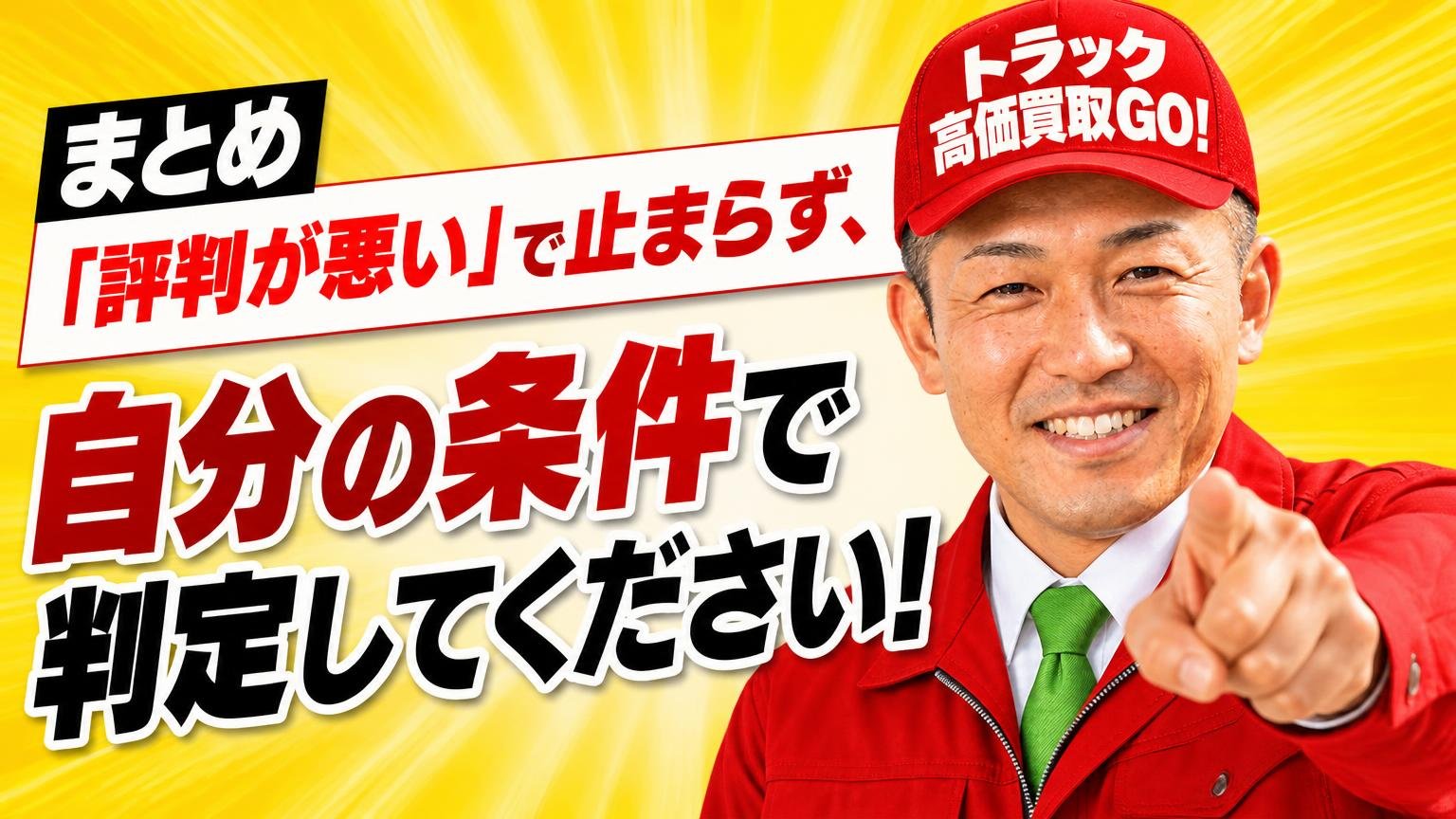 まとめ|「評判が悪い」で止まらず、自分の条件で判定してください