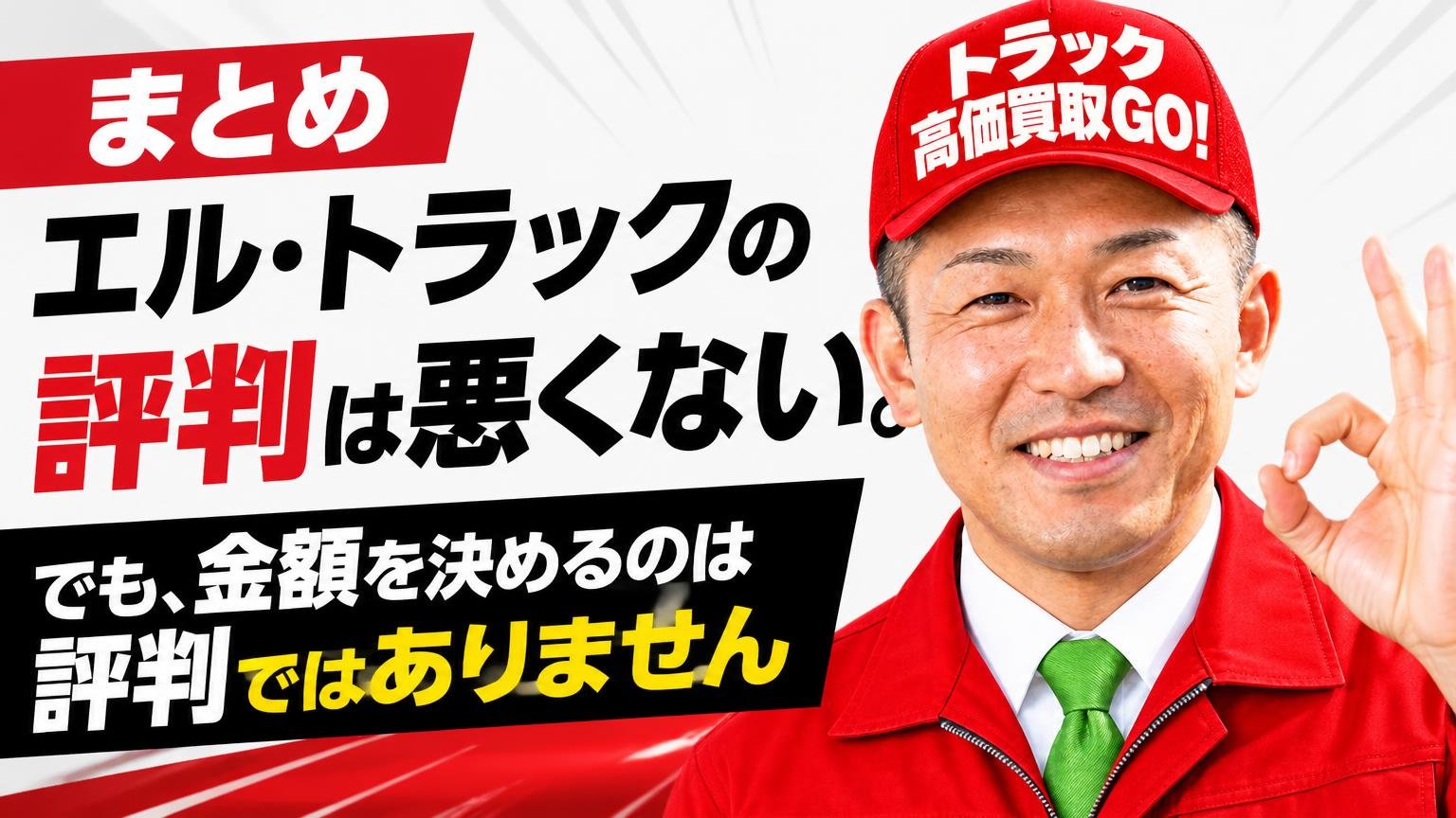 まとめ｜エル・トラックの評判は「悪くない」。でも、金額を決めるのは評判ではありません