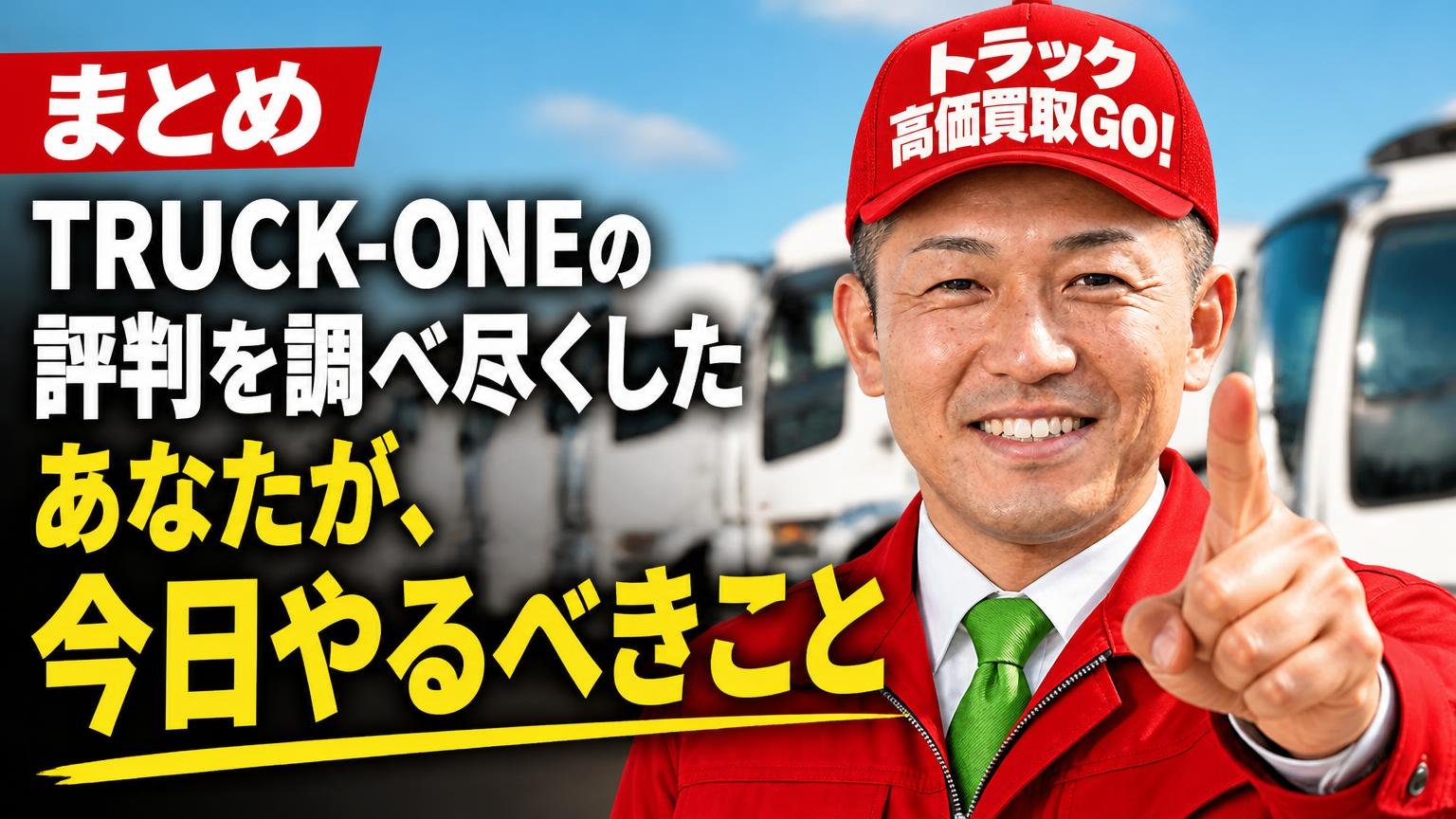 まとめ|TRUCK-ONEの評判を調べ尽くしたあなたが、今日やるべきこと