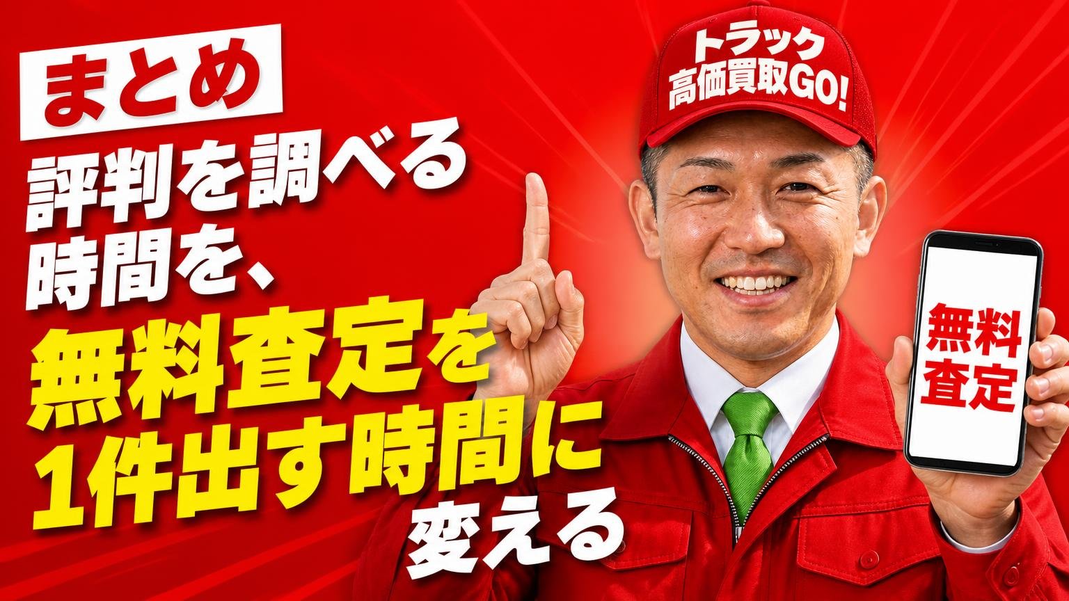 まとめ|評判を調べる時間を、無料査定を1件出す時間に変える