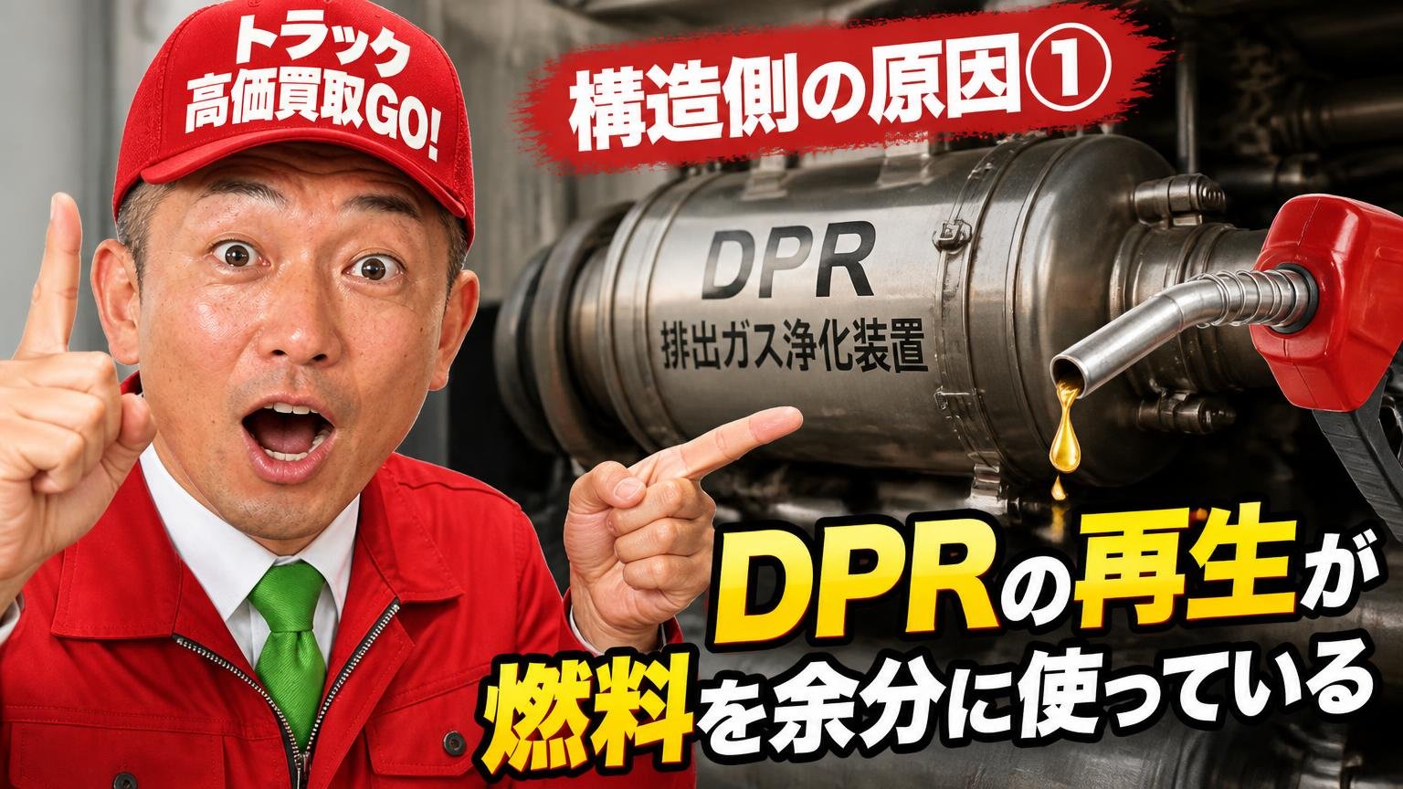 構造側の原因①:DPR(排出ガス浄化装置)の再生が、燃料を余分に使っている