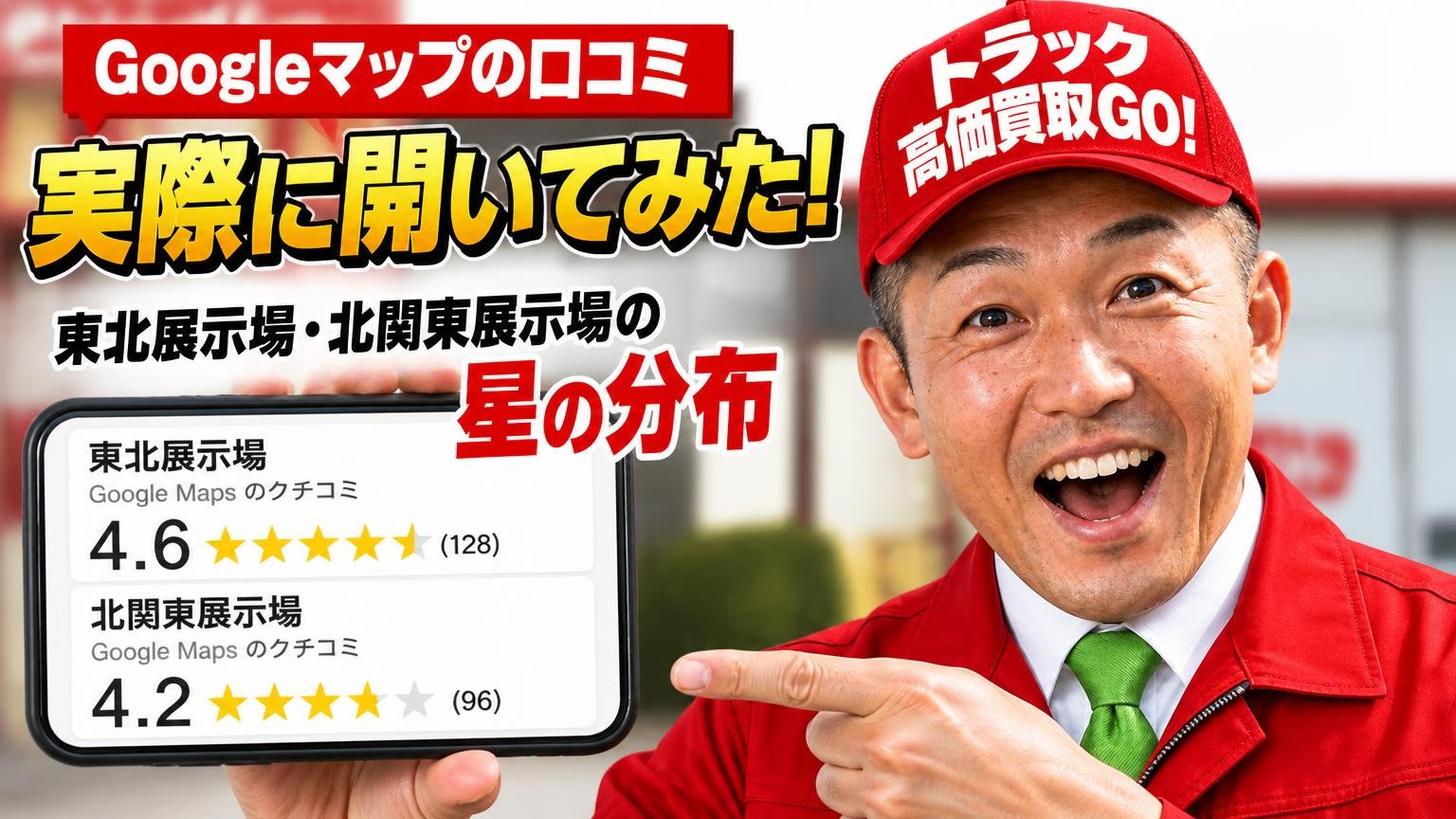 Googleマップの口コミを実際に開いてみた｜東北展示場・北関東展示場の星の分布