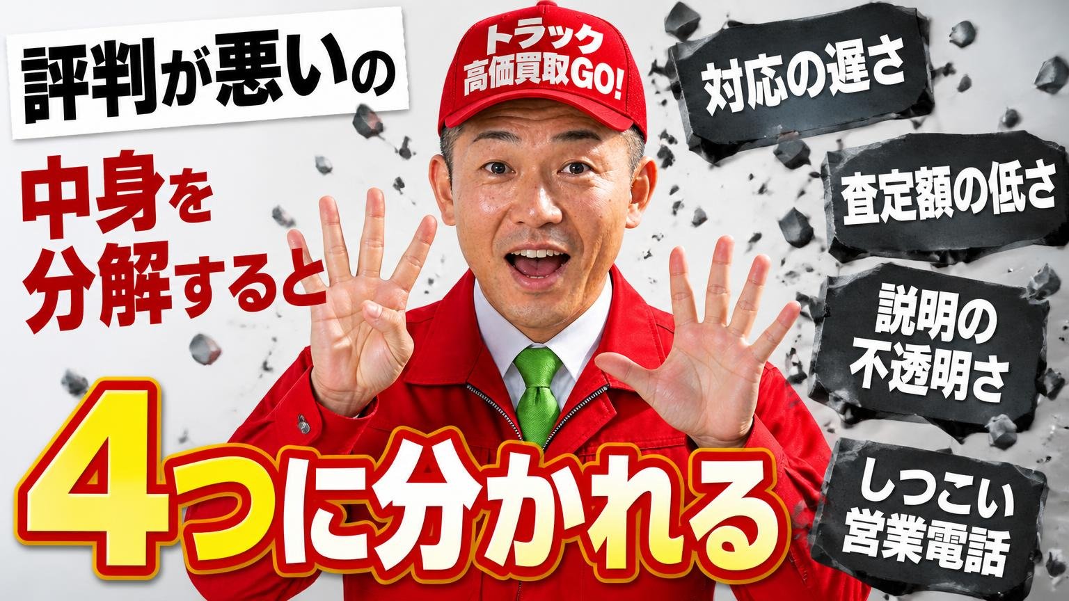 「評判が悪い」の中身を分解すると、4つに分かれる
