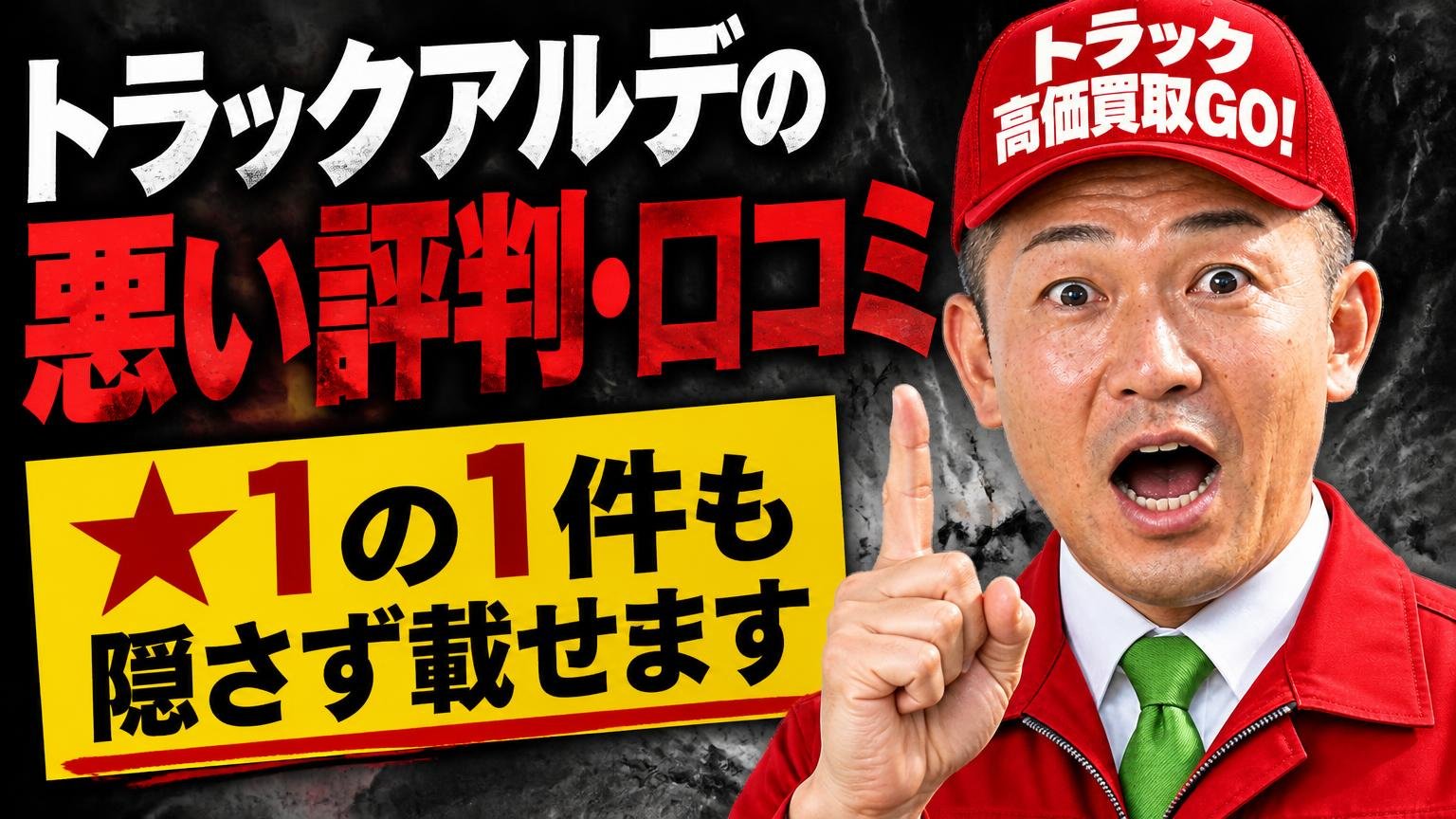 トラックアルデの悪い評判・口コミ|★1の1件も隠さず載せます