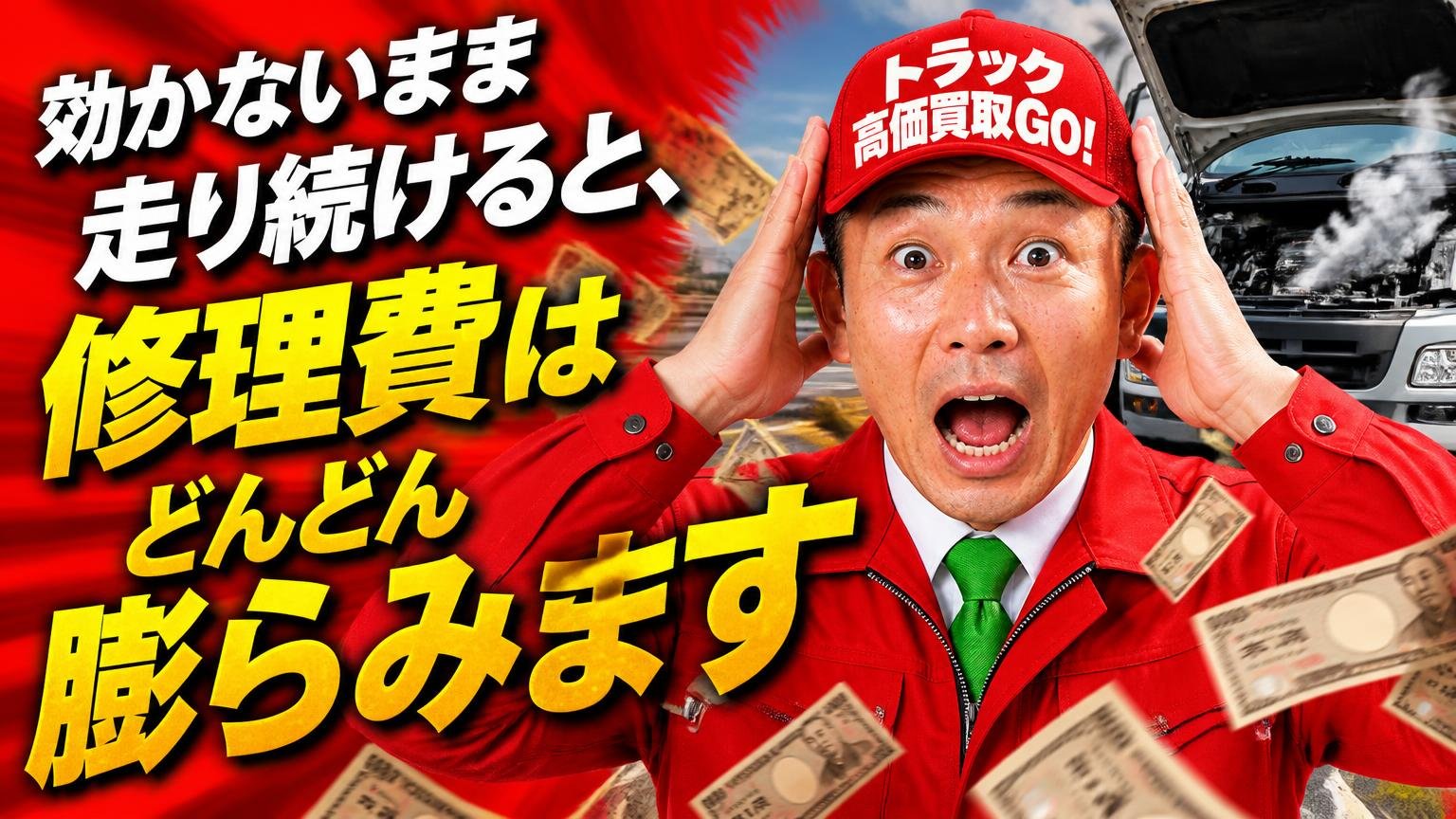 効かないまま走り続けると、修理費はどんどん膨らみます