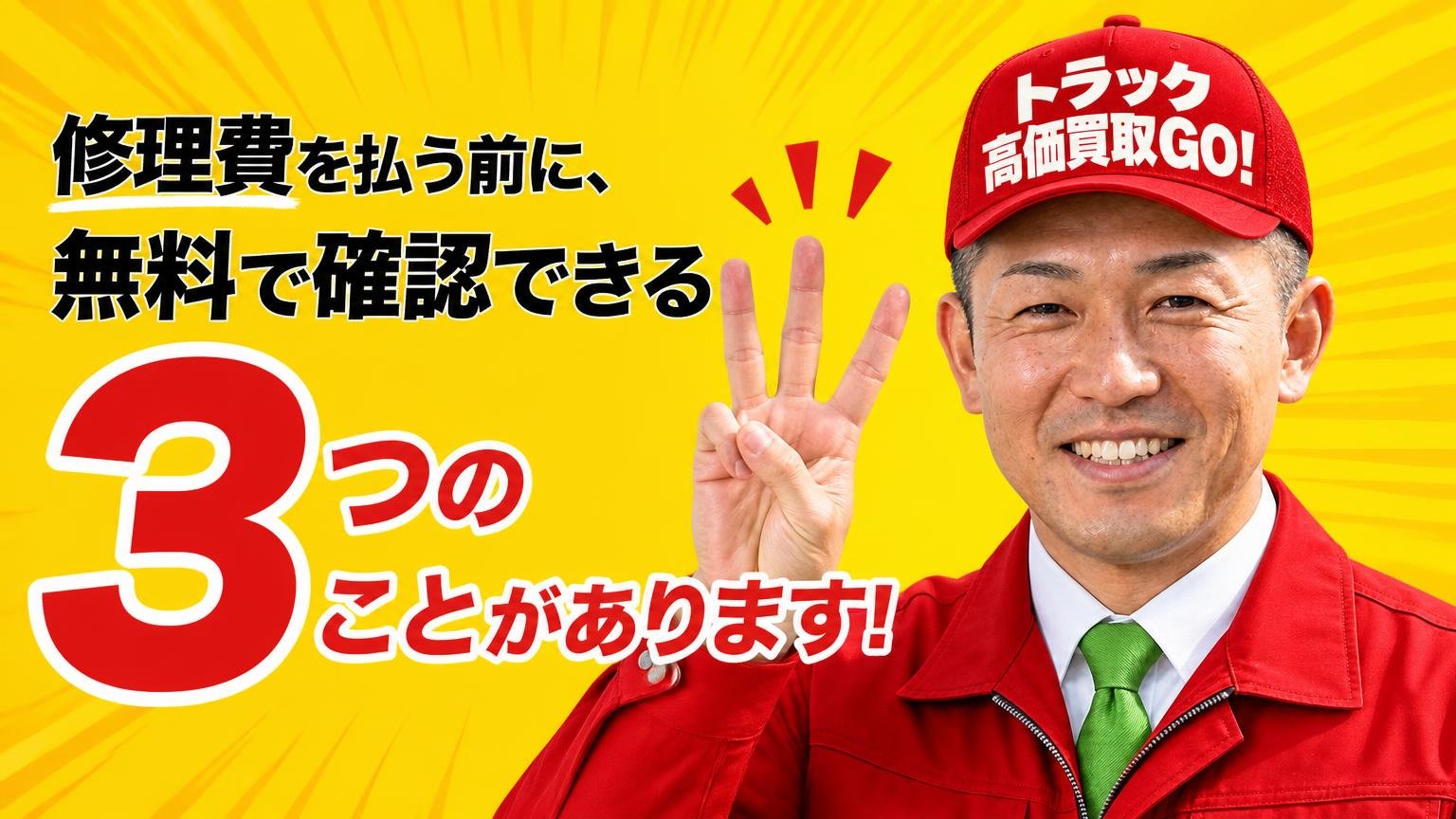 修理費を払う前に、無料で確認できることが3つあります