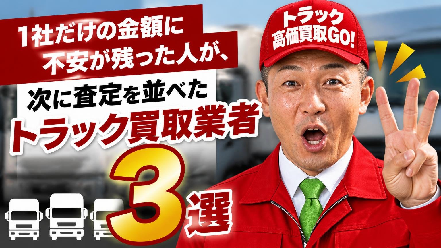 1社だけの金額に不安が残った人が、次に査定を並べたトラック買取業者3選