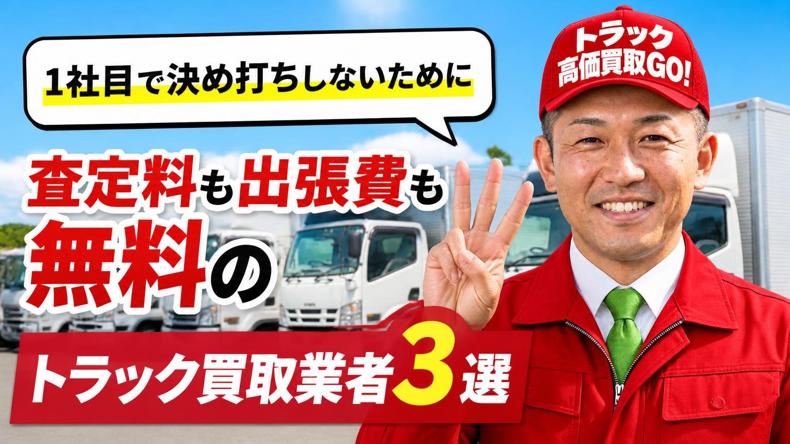 1社目で決め打ちしないために｜査定料も出張費も無料のトラック買取業者3選