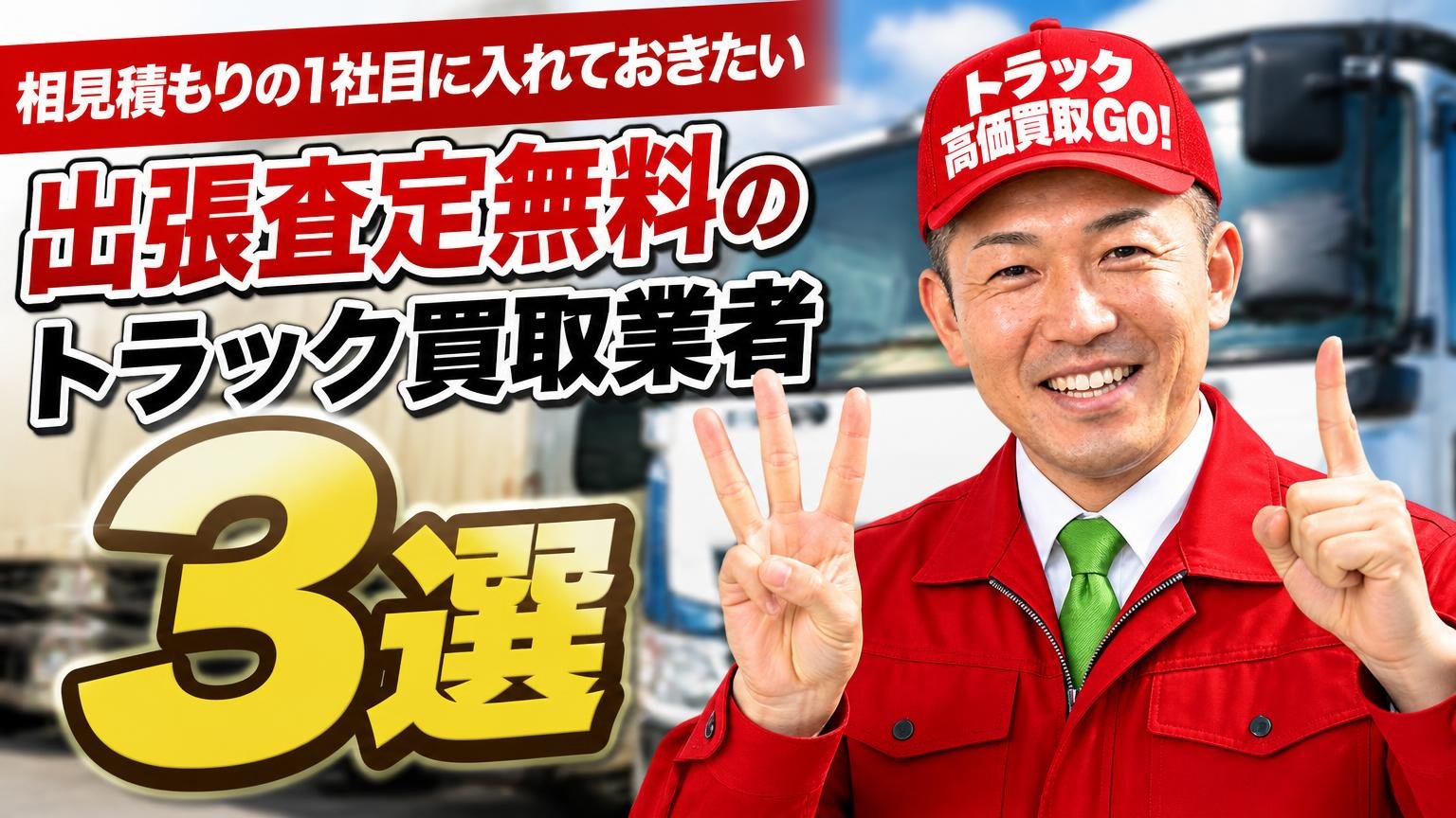 相見積もりの1社目に入れておきたい、出張査定が無料のトラック買取業者3選