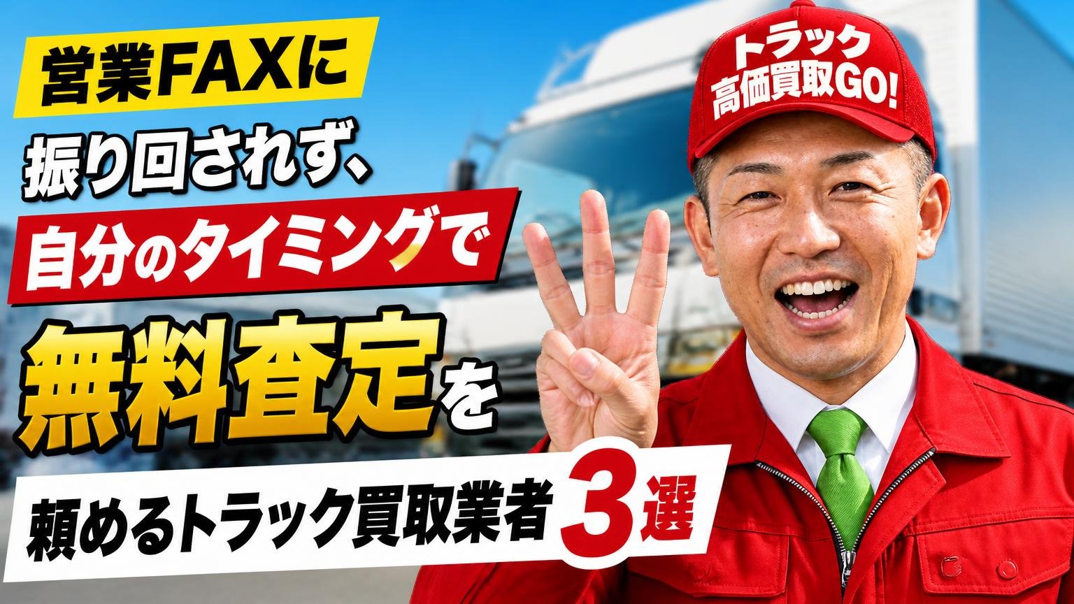 営業FAXに振り回されず、自分のタイミングで無料査定を頼めるトラック買取業者3選
