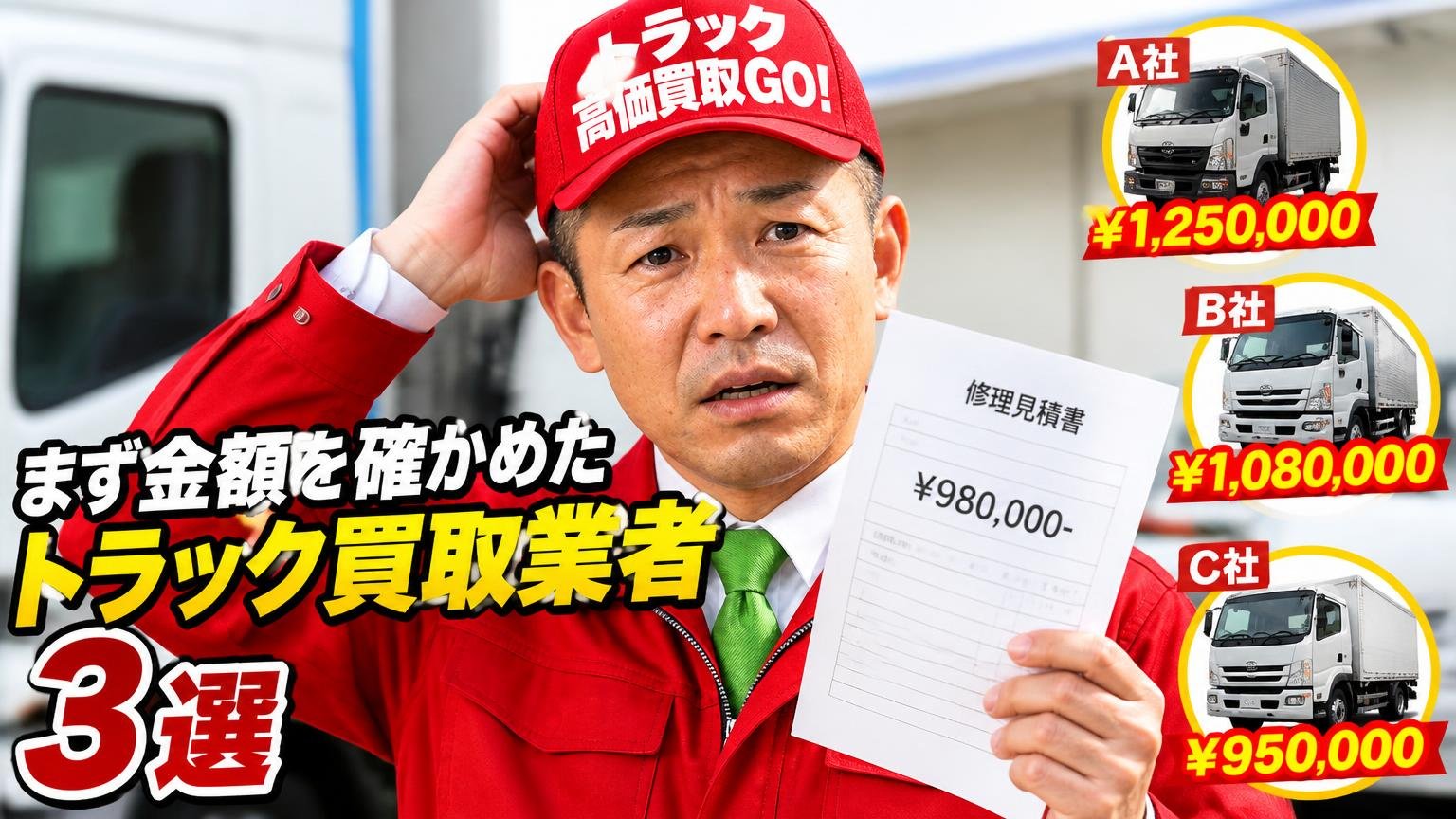 修理見積を握ったまま迷っている人が、まず金額を確かめたトラック買取業者3選