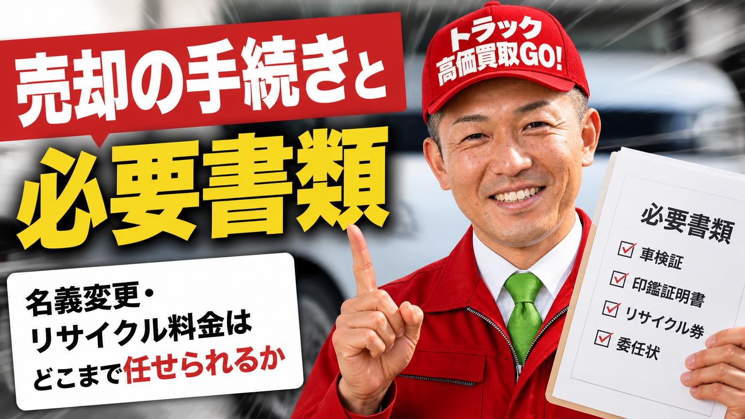 売却の手続きと必要書類|名義変更・リサイクル料金はどこまで任せられるか