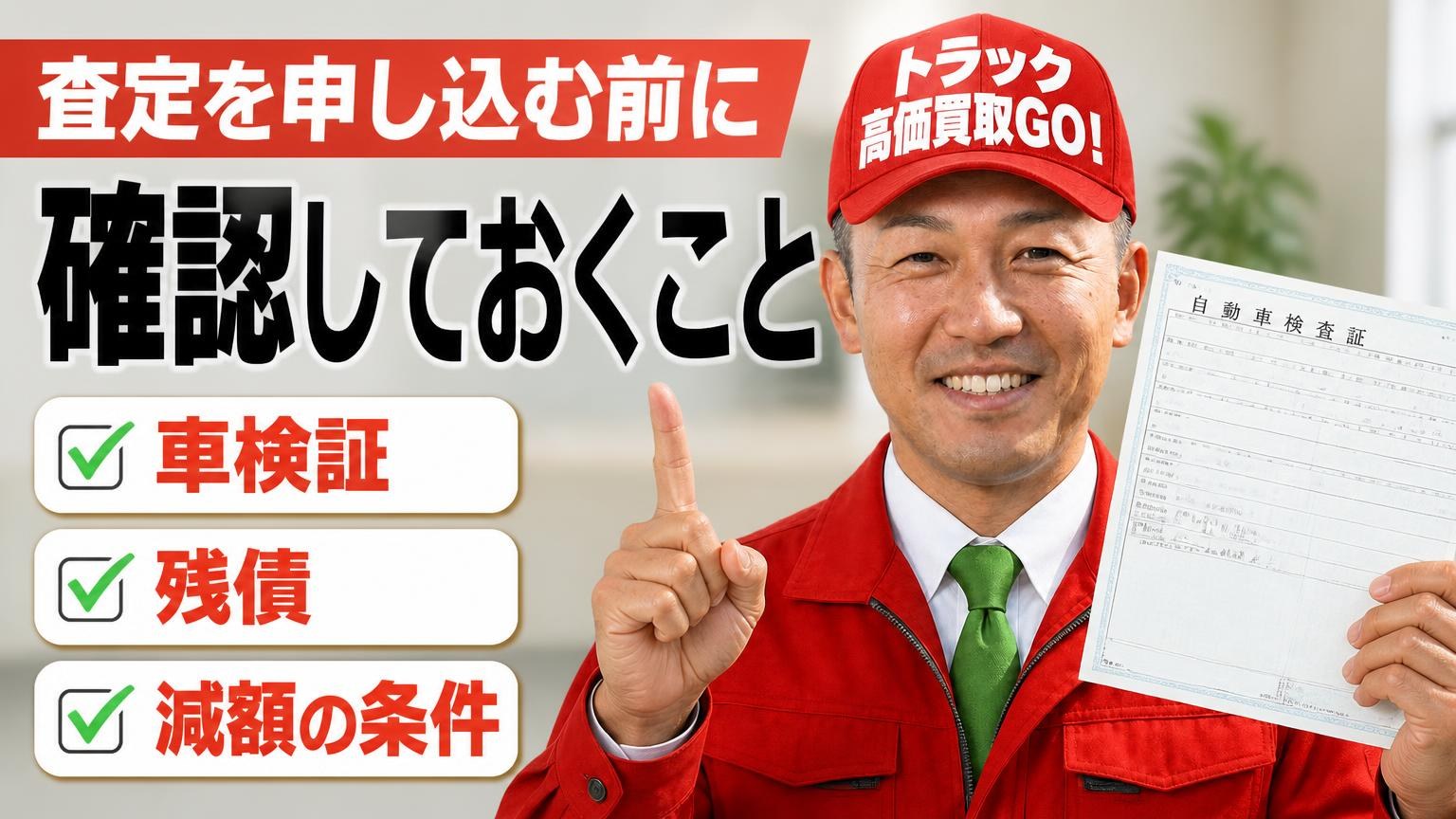 査定を申し込む前に確認しておくこと｜車検証・残債・減額の条件