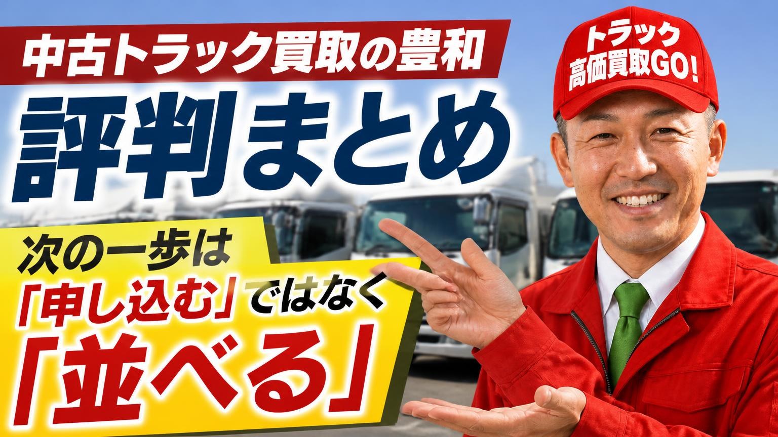 中古トラック買取の豊和の評判まとめ｜次の一歩は「申し込む」ではなく「並べる」