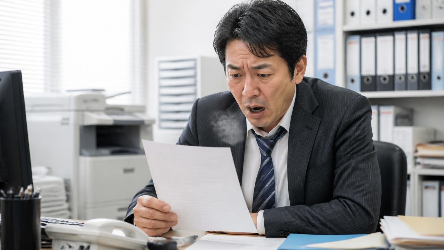 電話を避けた代償が金額で返る。事務所で1枚だけの見積書を見つめる40代男性1人が、深いため息をつく