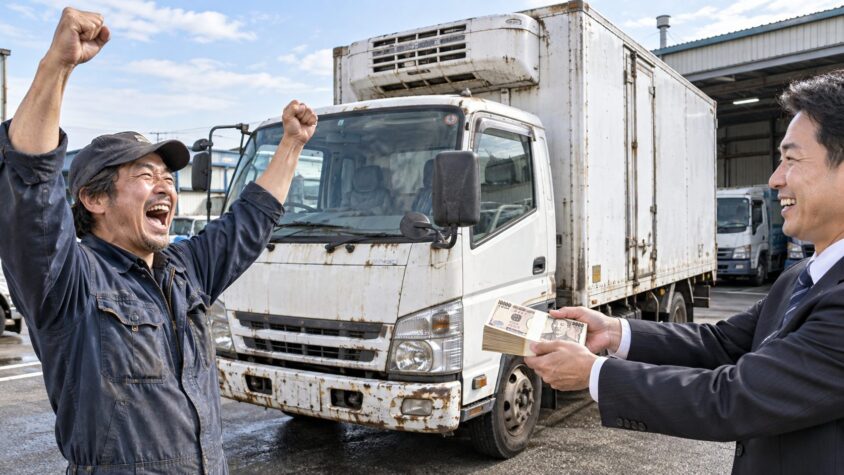 走行92万kmの冷凍車に95万円がついた実例