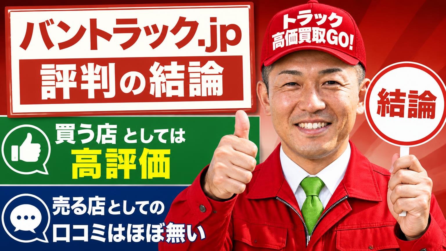バントラック.jpの評判の結論|「買う店」としては高評価、「売る店」としての口コミはほぼ無い