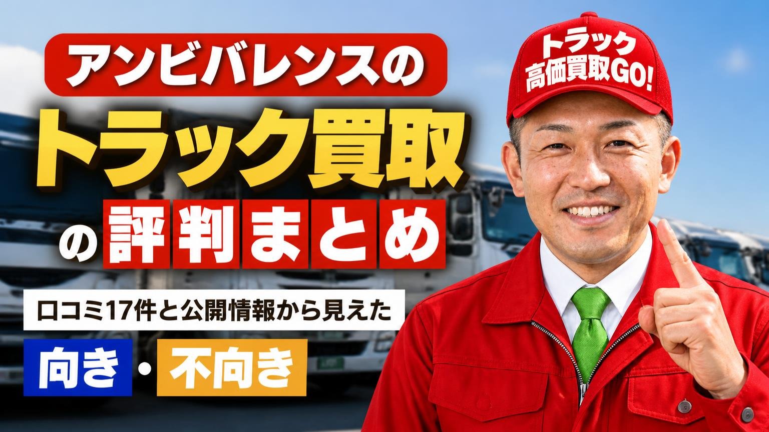アンビバレンスのトラック買取の評判まとめ|口コミ17件と公開情報から見えた向き・不向き