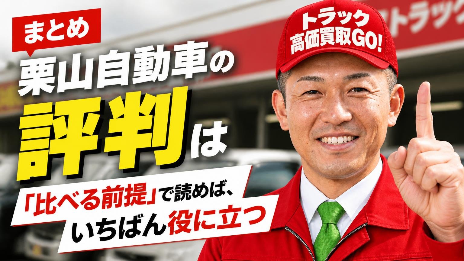 まとめ|栗山自動車の評判は「比べる前提」で読めば、いちばん役に立つ