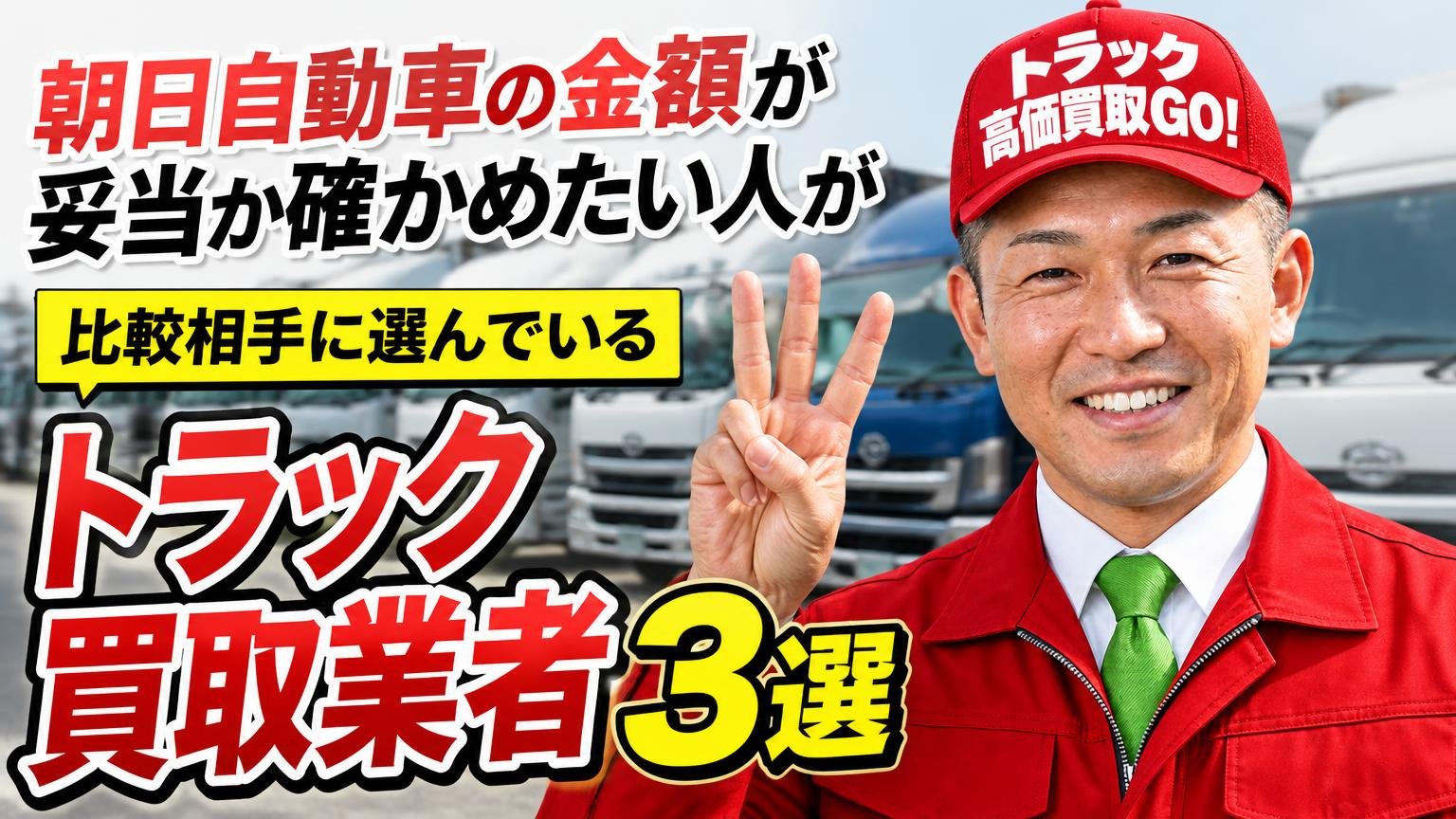 朝日自動車の金額が妥当か確かめたい人が、比較相手に選んでいるトラック買取業者3選