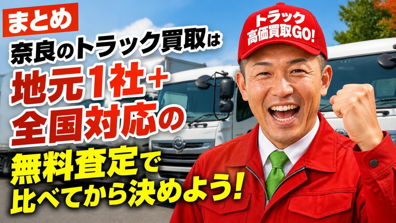 まとめ｜奈良のトラック買取は「地元1社＋全国対応」の無料査定で比べてから決めよう