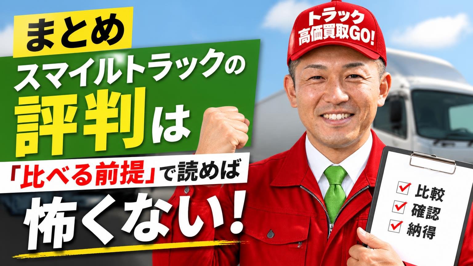 まとめ|スマイルトラックの評判は「比べる前提」で読めば怖くない