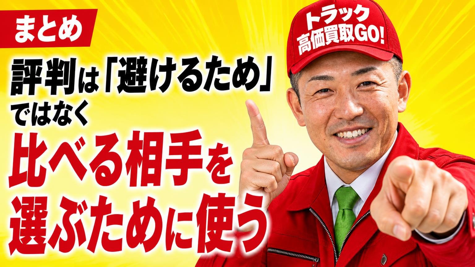 まとめ｜評判は「避けるため」ではなく「比べる相手を選ぶため」に使う