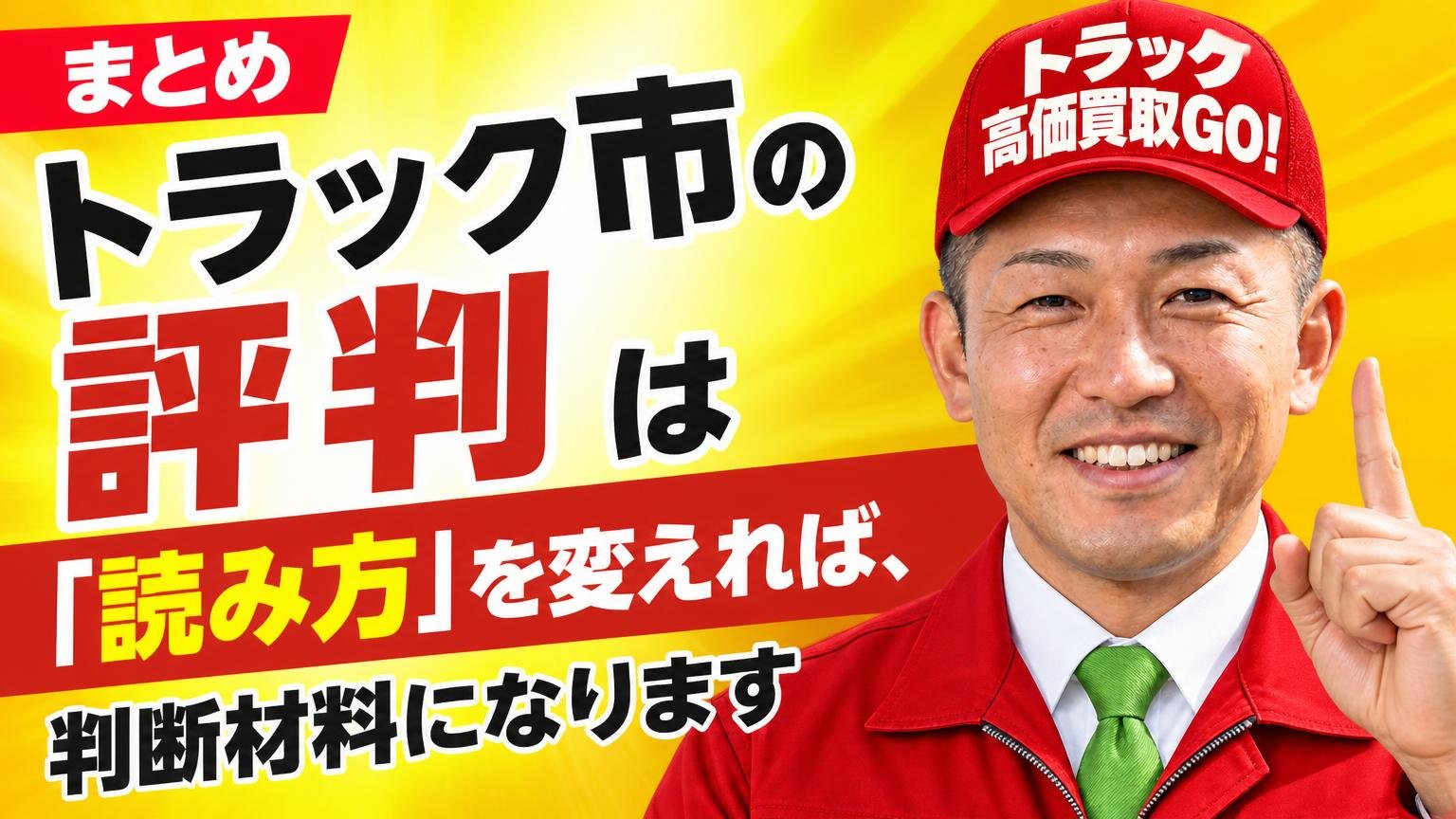 まとめ|トラック市の評判は「読み方」を変えれば、判断材料になります