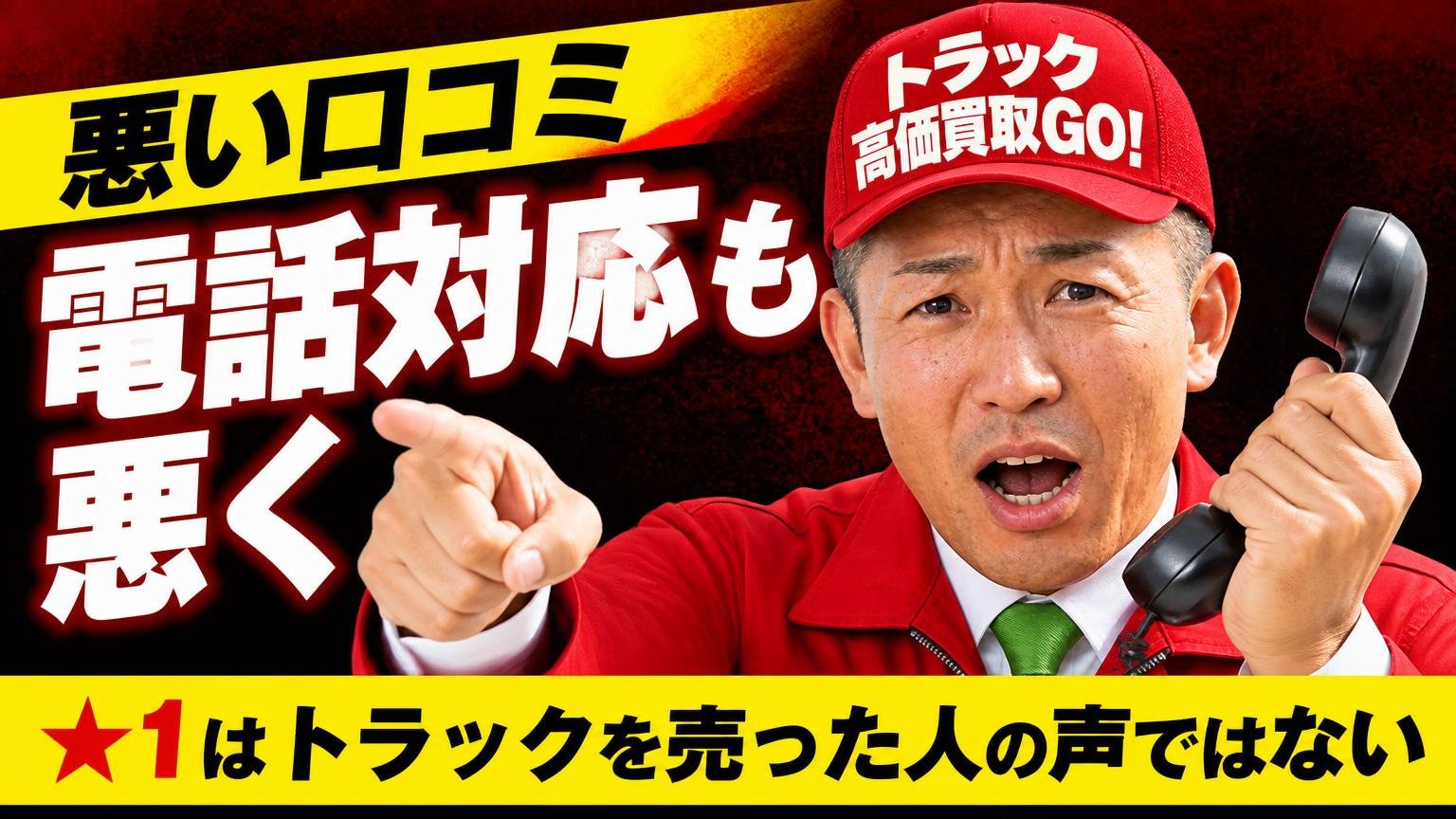 悪い口コミ「電話対応も悪く」の正体｜★1はトラックを売った人の声ではない
