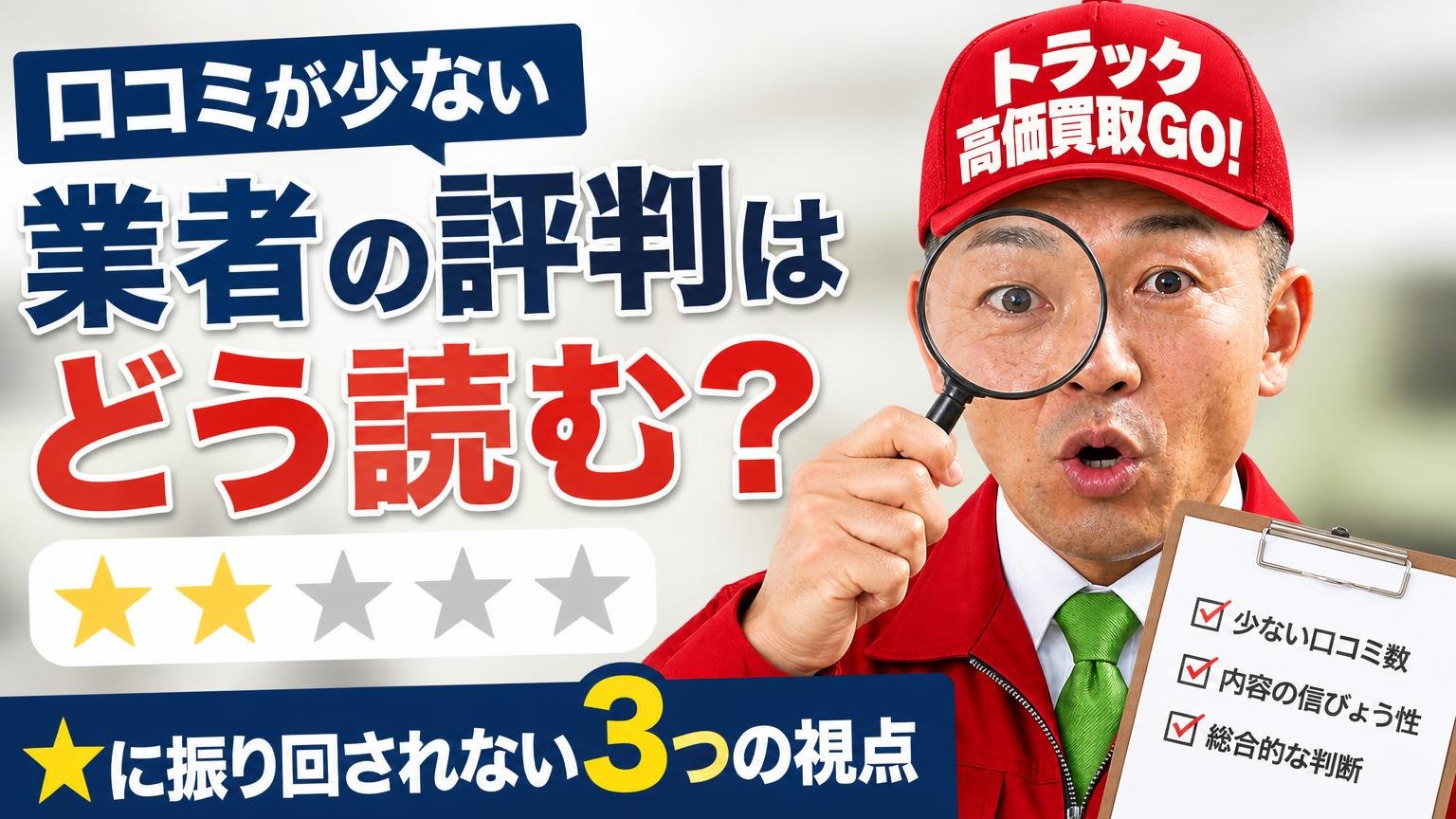 口コミが少ない業者の評判はどう読む?★に振り回されない3つの視点
