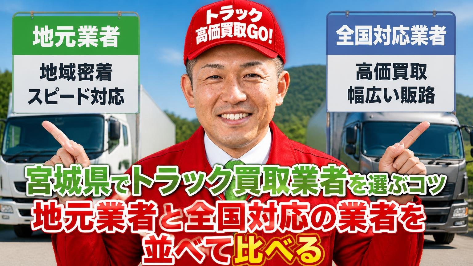宮城県でトラック買取業者を選ぶコツ|地元業者と全国対応の業者を並べて比べる