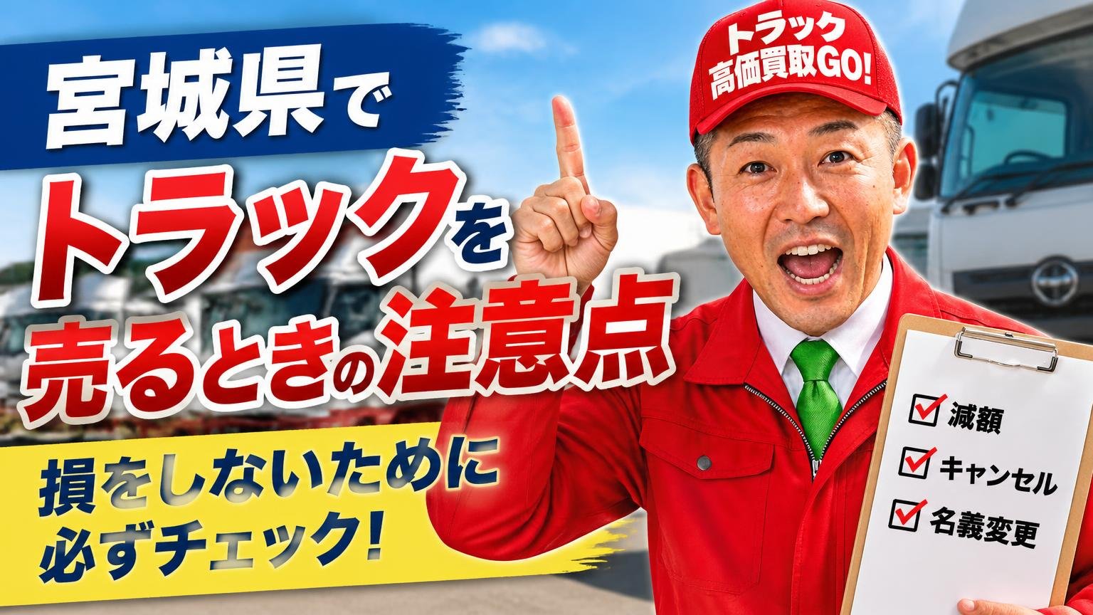 宮城県でトラックを売るときの注意点|減額・キャンセル・名義変更で損をしない