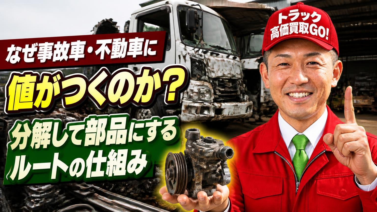 なぜ事故車・不動車のトラックにも値がつくのか|「分解して部品にする」ルートの仕組み