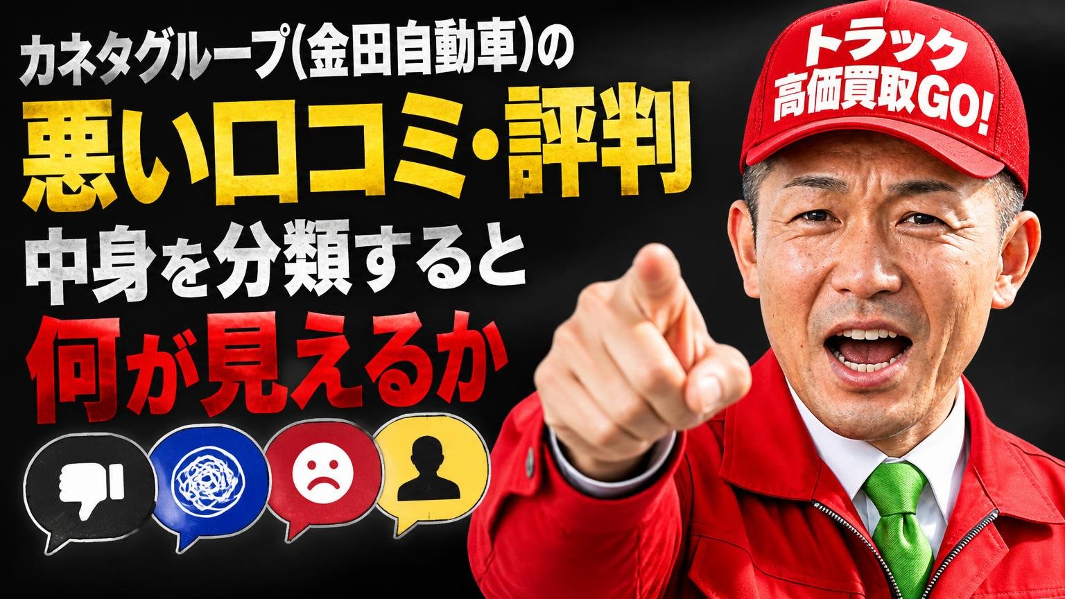 カネタグループ(金田自動車)の悪い口コミ・評判｜中身を分類すると何が見えるか