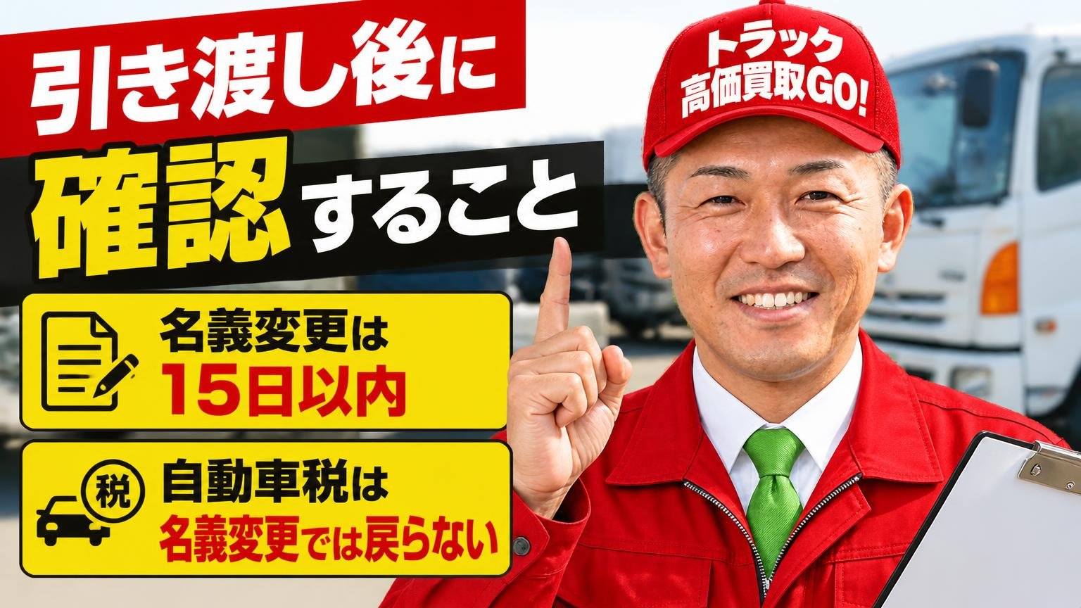 引き渡し後に確認すること｜名義変更は15日以内、自動車税は名義変更では戻らない