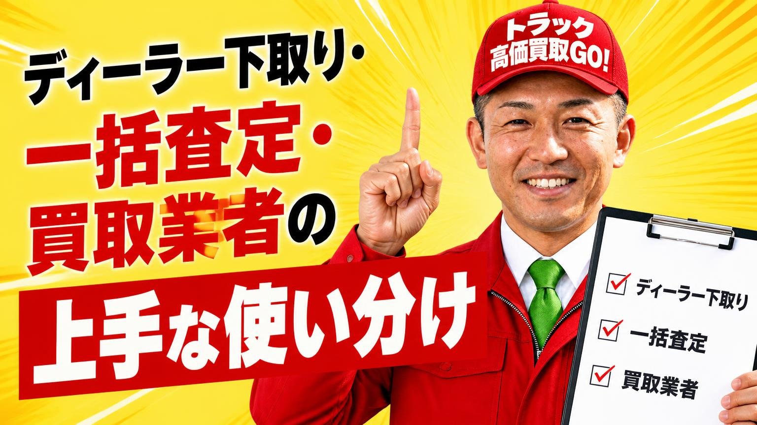 ディーラー下取り・一括査定・買取業者の上手な使い分け