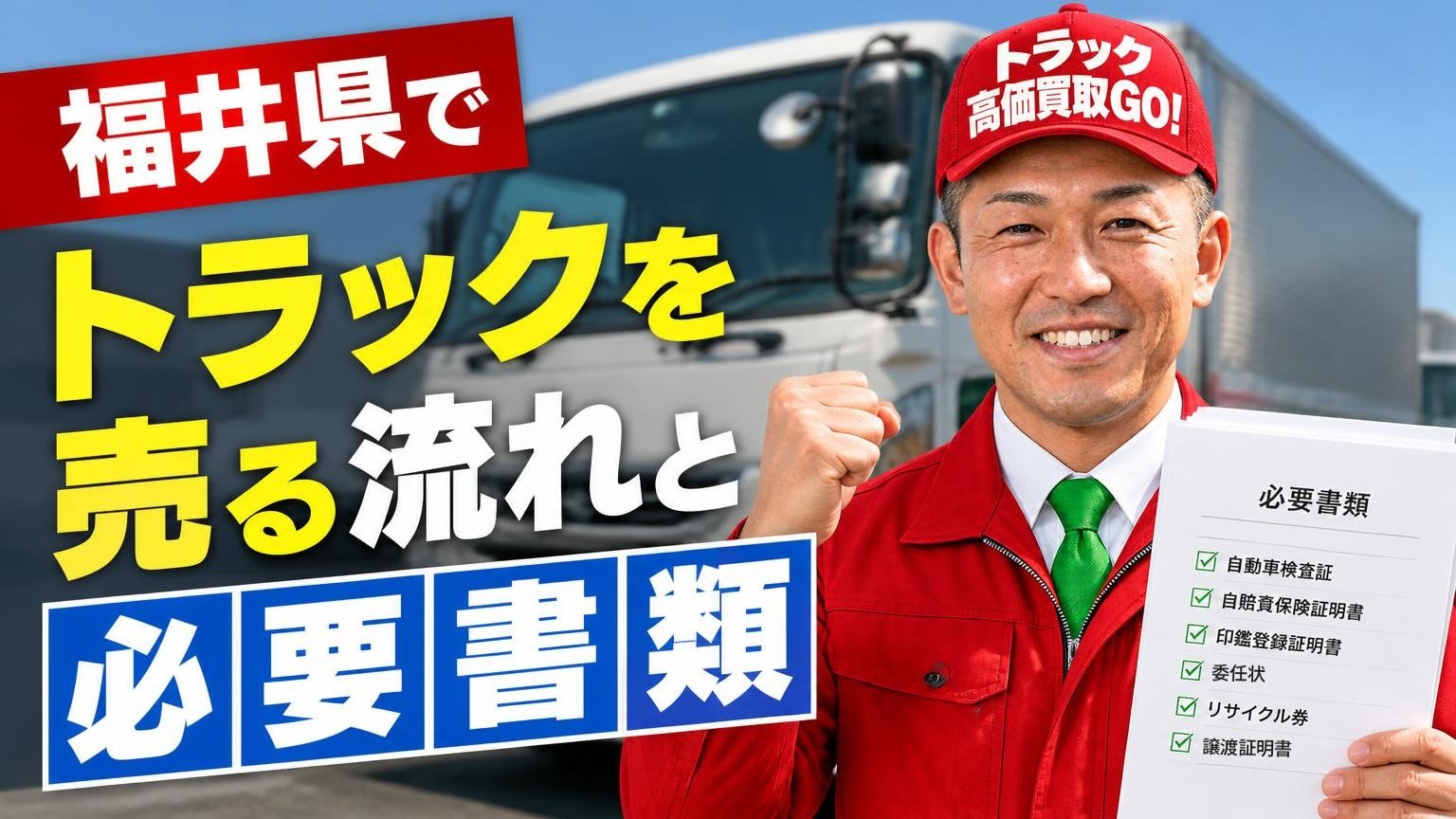 福井県でトラックを売る流れと必要書類