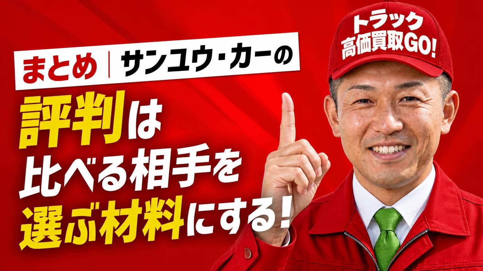 まとめ|サンユウ・カーの評判は「比べる相手を選ぶ材料」にする
