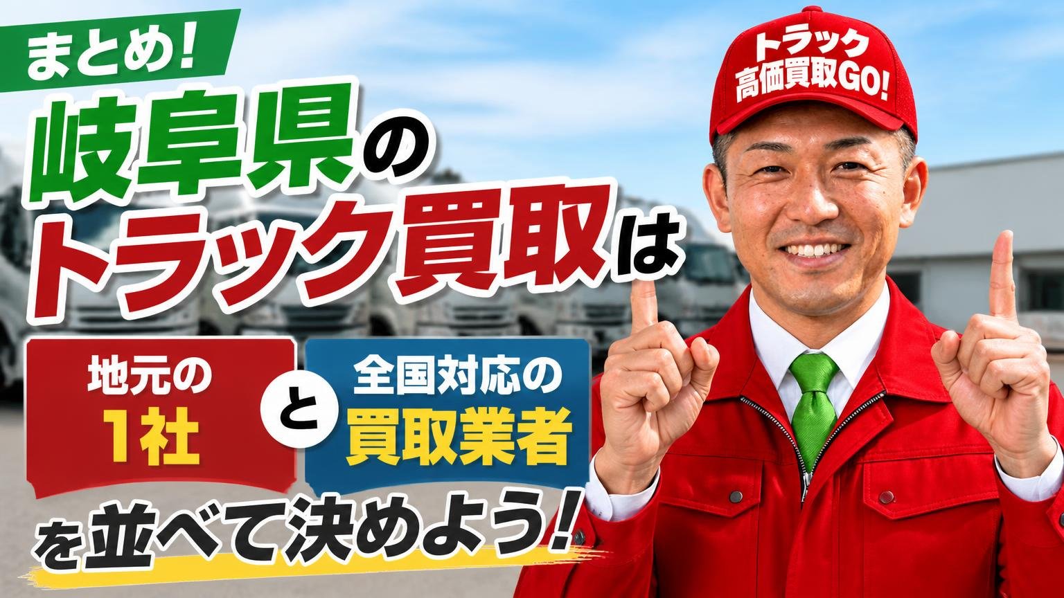 まとめ:岐阜県のトラック買取は地元の1社と全国対応の買取業者を並べて決めよう