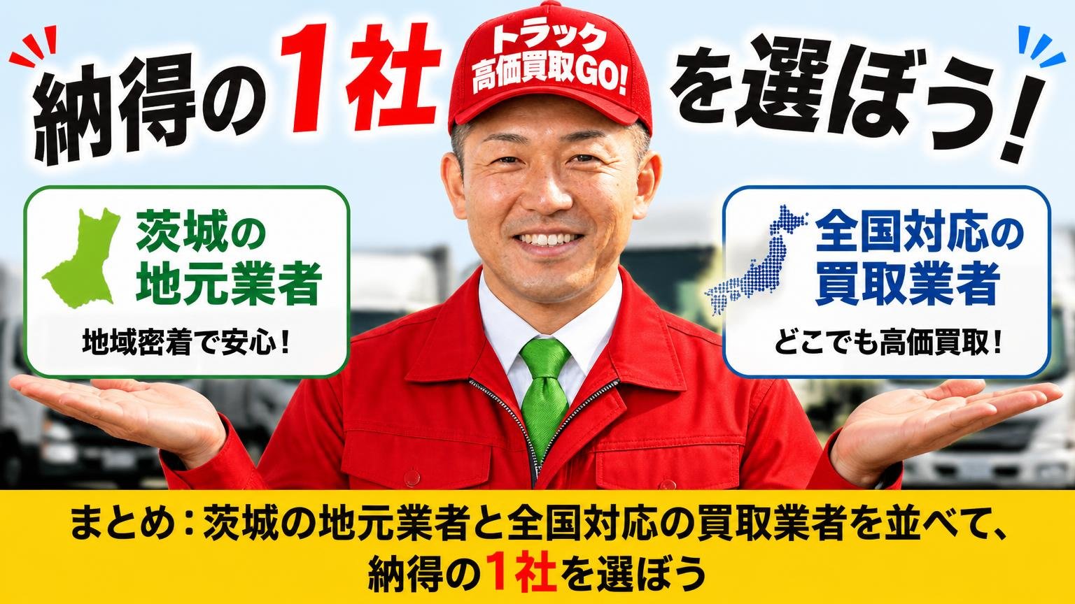 まとめ:茨城の地元業者と全国対応の買取業者を並べて、納得の1社を選ぼう