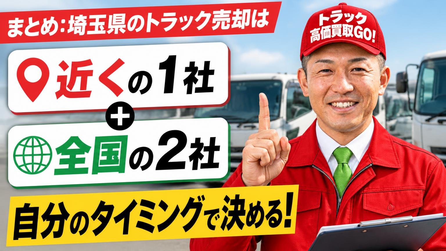 まとめ:埼玉県のトラック売却は「近くの1社」と「全国の2社」を並べて、自分のタイミングで決める