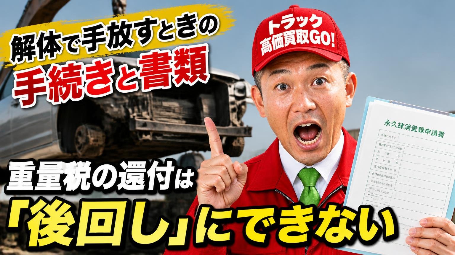 解体で手放すときの手続きと書類|重量税の還付は「後回し」にできない