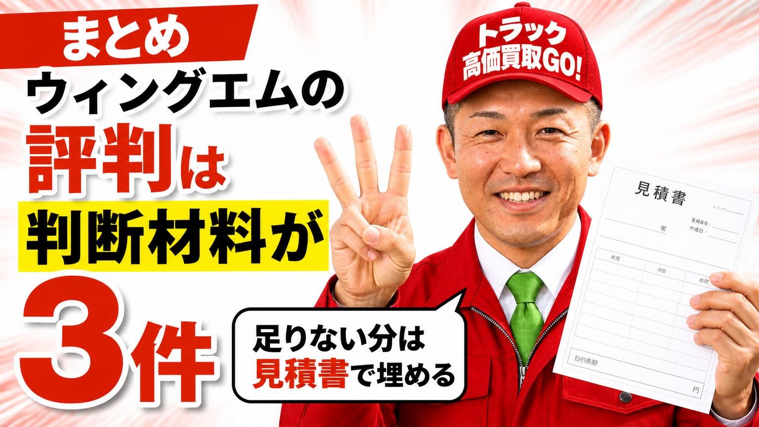 まとめ|ウィングエムの評判は「判断材料が3件」。足りない分は見積書で埋める
