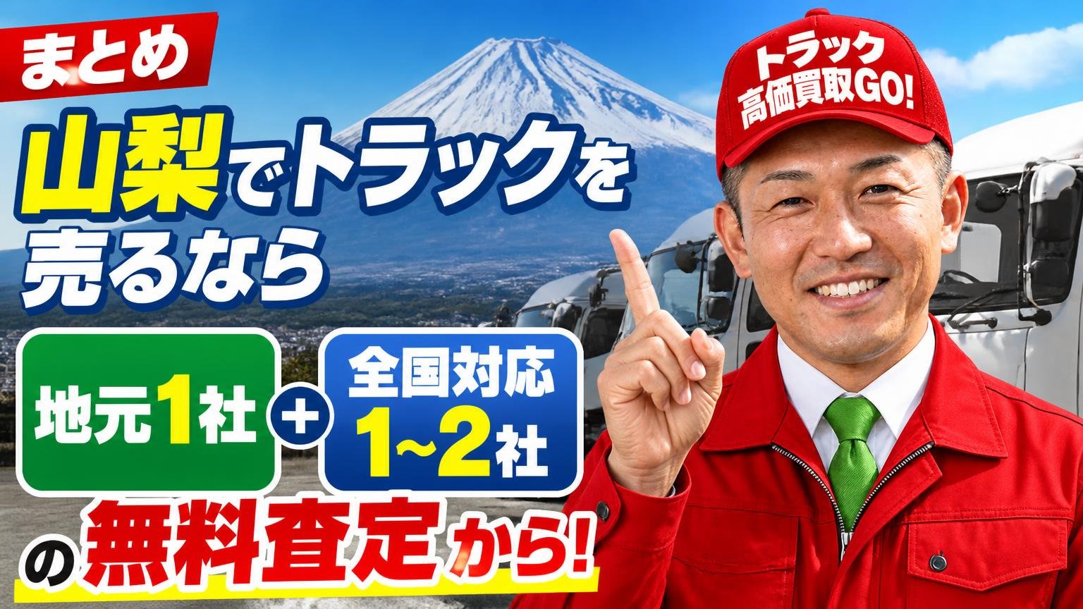 まとめ|山梨でトラックを売るなら「地元1社+全国対応1〜2社」の無料査定から