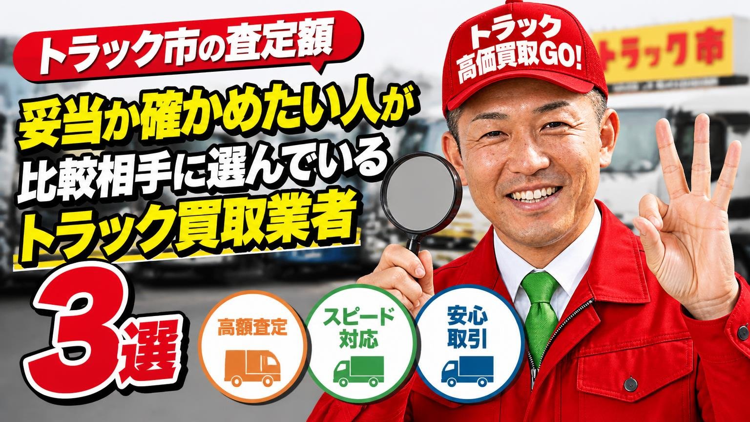 トラック市の査定額が妥当か確かめたい人が、比較相手に選んでいるトラック買取業者3選